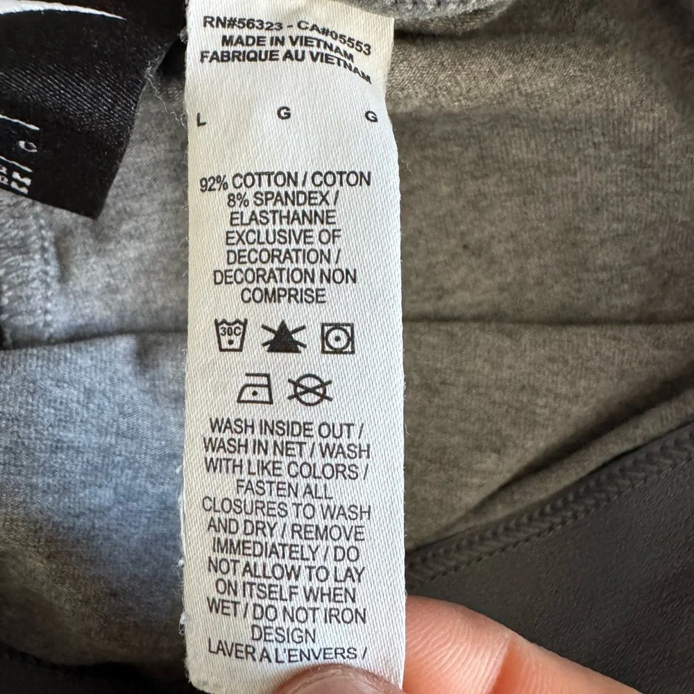 Nike Logo Leggings Gray Cotton Stretch Athletic Athleisure Girls Large